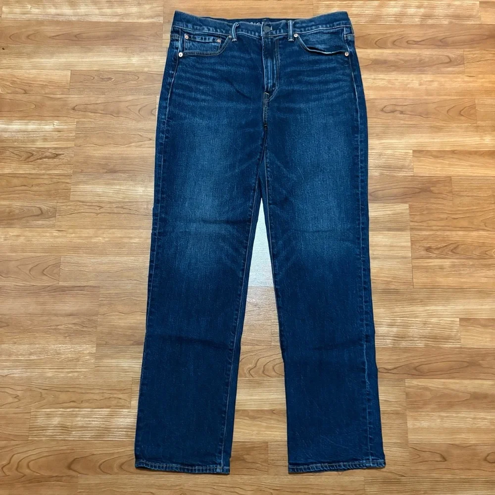 American Eagle Outfitters Flex Relaxed Straight Jeans 33x34‎ Dark Wash